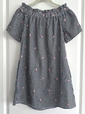 Off Shoulder Floral Embroidered Babydoll Mini Dress NWT I.Joah
